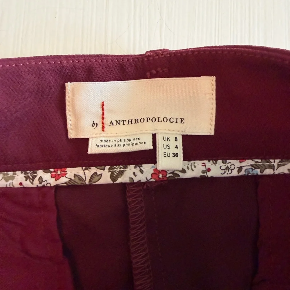 NWT Anthropologie 4 Sasha Button-Fly Tapered Crepe Pants